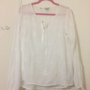 GUESS Medium Hippy White Sheer Blouse Knit Top